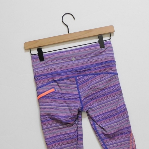 LULULEMON Athletica Run Top Speed Crop Leggings Pants Space Dye Twist Size 4 - Picture 13 of 16